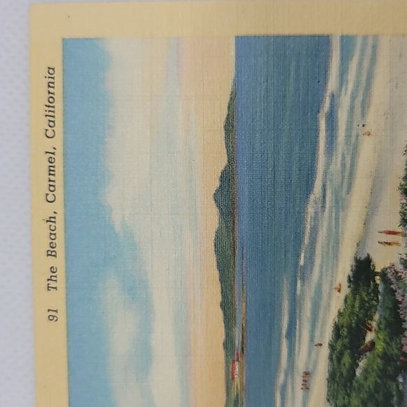 The Beach, Carmel, California Vintage Curt Teich Postcard - Picture 4 of 6